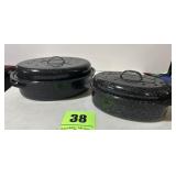 2) enamel ware pieces
