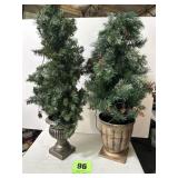 2) trees