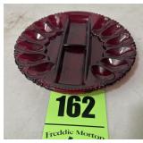 Ruby, red pigeon blood egg plate
