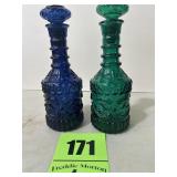 2 liquor decanters