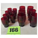 13 pieces of ruby red