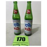2 bicentennial, 16 fluid ounces glass bottles,