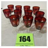 11 ruby red/pigeon blood wine goblets