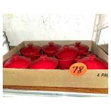 (3) Boxes Cannister, Denmark Bean Pots & Misc.