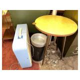 Floor Ash Can, Table & Box Fan (Works)