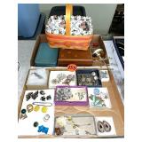 (2) Boxes Assorted Jewelry & Longaberger Basket