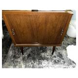 Wood Record Storage Cabinet