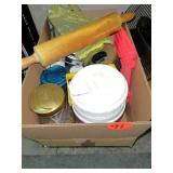 (2) Boxes Rolling Pin, Cake Pans & Misc.