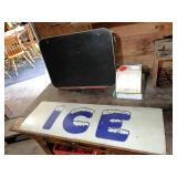 Cone Dispenser, Ice Sign & Blackboard