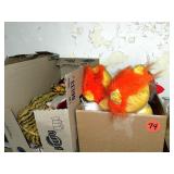 (4) Boxes Vintage Stuffed Toys