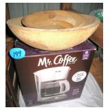 Mr. Coffee & Primitive Wood Bowls