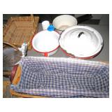 Wicker Baskets & Enamelware