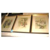(3) Jan Korthal Framed Lithographs
