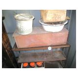 Enamel Pan, Minnow Bucket, Stand & Clay Pigeons