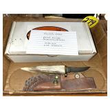 Silver Stag Knife w/Box & Sheath