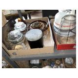(3) Boxes (2) Lantern Globes, Bean Pots & Misc.