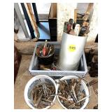 Bolts, Screwdrivers, Chisels & Assorted Tools