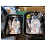 Coca-Cola Trays, Tin & Glass