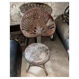 Cast Iron (AS IS) Tin Seat & Milk Stool