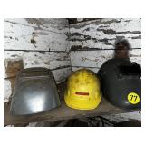 Shelf w/Welding Helmet & Hard Hats