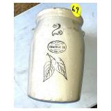 Union 2 Gallon Churn w/Chips & Hairline Crack Union 2 Gallon Churn w/Chips & Hairline Crack