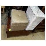 Hamper, Foot Stool & Wooden Lift Top Chest Hamper, Foot Stool & Wooden Lift Top Chest