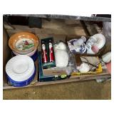 (3) Boxes Plates, Bowls & Table Lamp (3) Boxes Plates, Bowls & Table Lamp