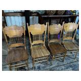 (4) Pressed Back Chairs (4) Pressed Back Chairs