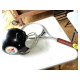 Tennis Racket & Pittsburg Steeler Helmet Tennis Racket & Pittsburg Steeler Helmet