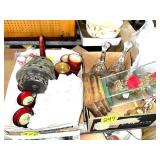 (2) Boxes Glass Bells & Christmas Decor (2) Boxes Glass Bells & Christmas Decor