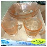 Pink American Sweetheart Bowls, Cream & Sugar Pink American Sweetheart Bowls, Cream & Sugar