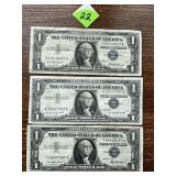 (3) 1957 Silver Certificates (3) 1957 Silver Certificates