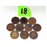 (10) 1 Filler Hungary Coins 1890 (10) 1 Filler Hungary Coins 1890