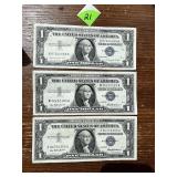 (3) 1957 Silver Certificates (3) 1957 Silver Certificates