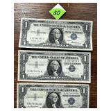 (3) 1957 Silver Certificates (3) 1957 Silver Certificates