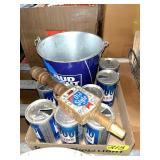 Hamms Beer Can, Old Style Tap Handle & Bud... Hamms Beer Can, Old Style Tap Handle & Bud...
