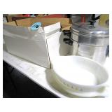 Aluminum Pot, Sifters & Fire King Dishes