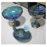 Hen on Nest & Colored Glass