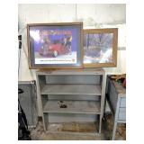 Metal Shelving & (2) Pictures