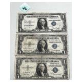(3) 1957 Silver Certificates