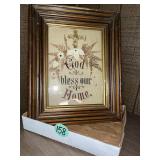 God Bless Our Home Recess Frame Picture