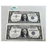 (2) Star Note 1957 Silver Certificates
