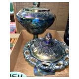 Indiana Carnival Glass Covered Dishes