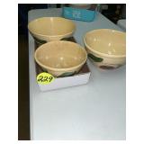 (3) Watt Apple Bowls Damaged 2 Have Advertising