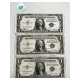 (3) 1957 Silver Certificates