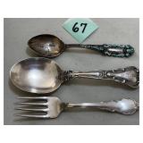 (2) Sterling Silver Spoons & Sterling Fork