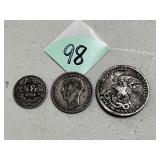 1868 Greece 1 Drachma, 1913 German 3 Mark &...