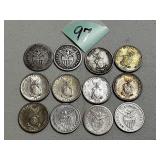 (12) Philippines 20 Centavos Silver Coins...