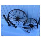 (2) Iron Implement Wheels & Well Pump Part