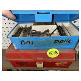Red & Blue Tackle Boxes w/Drill Bits